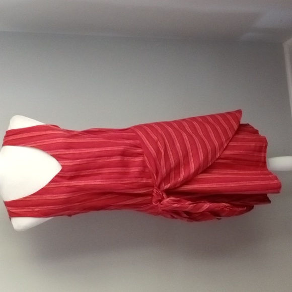 Anthropologie Dresses & Skirts - New Anthropologie Drew Red Striped Linen Blend Sleeveless Faux Wrap Dress Medium